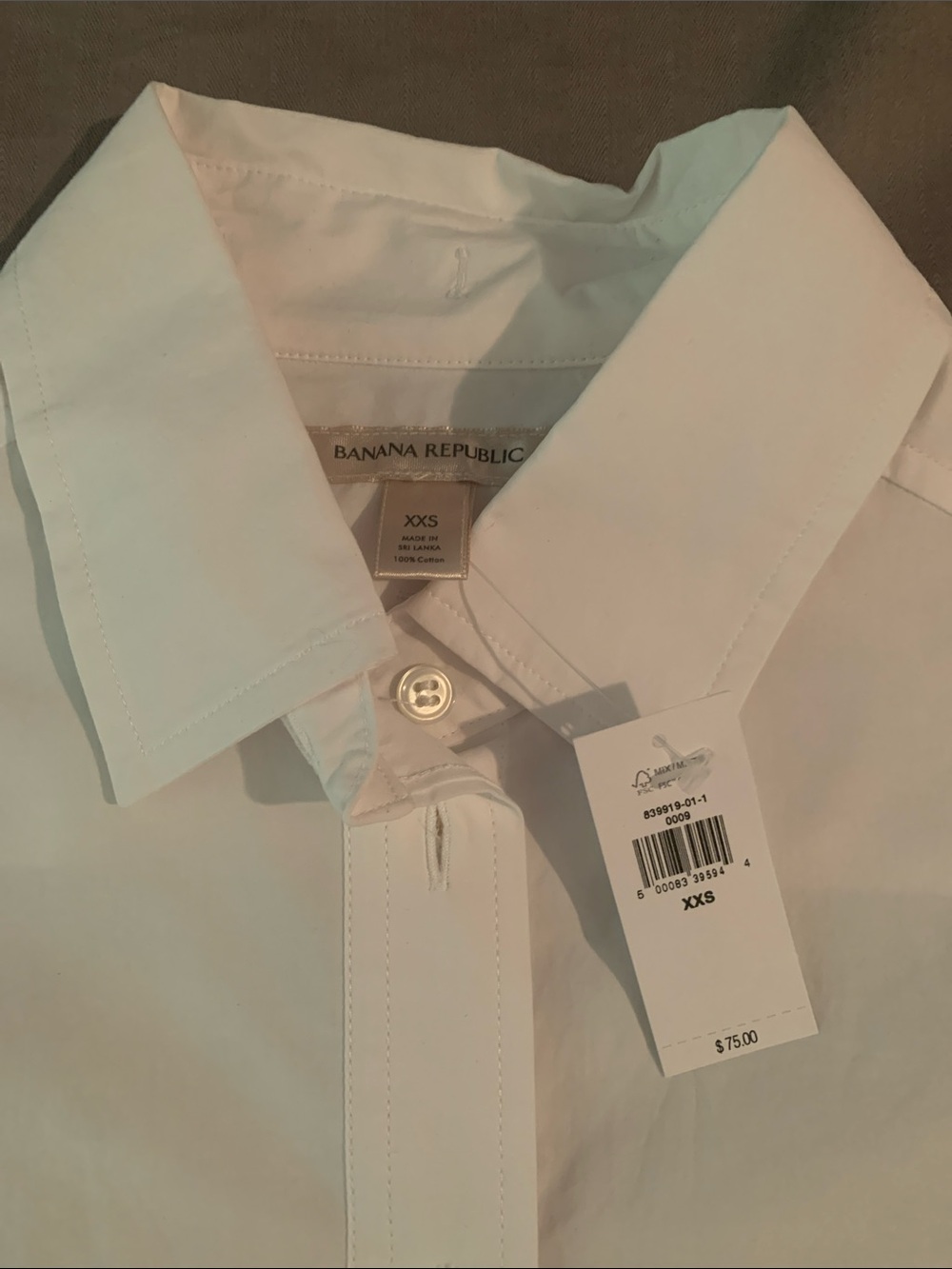 NWT Banana Republic Boxy Crop Button Down White - Picture 2 of 6